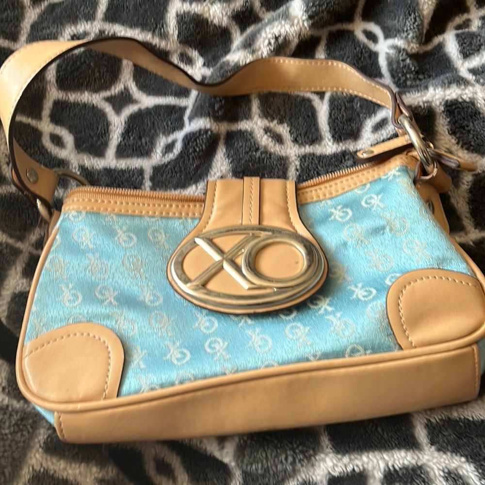 XOXO bag blue and tan
